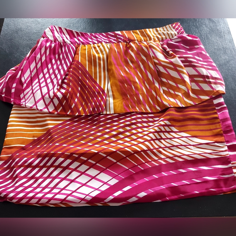 Vibrant Pink and Orange Women's Mini Skirt